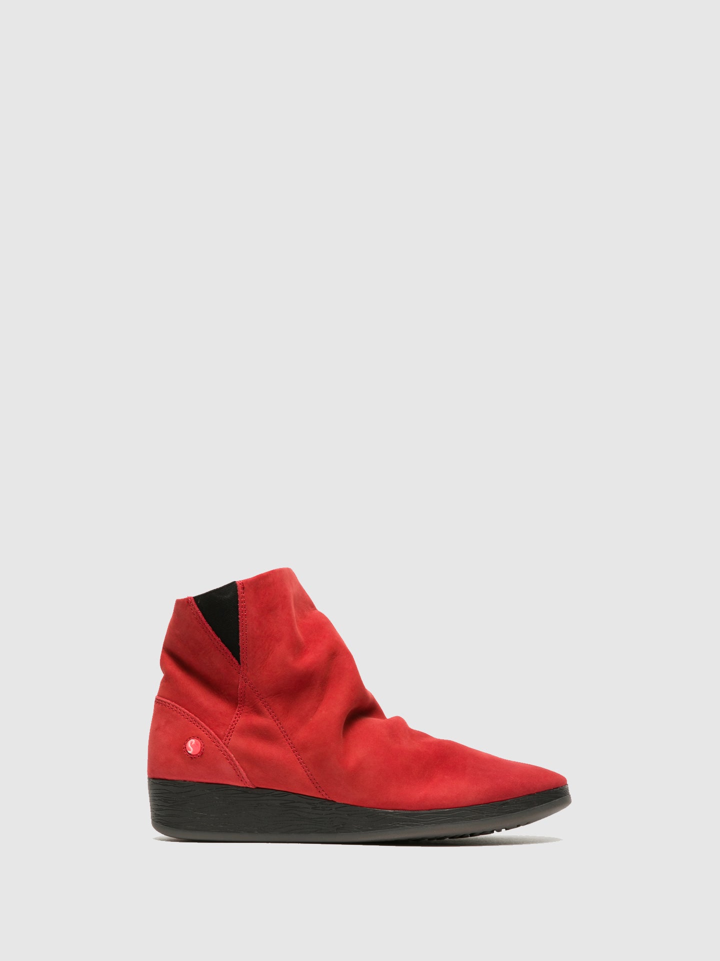 Softinos Red Wedge Ankle Boots